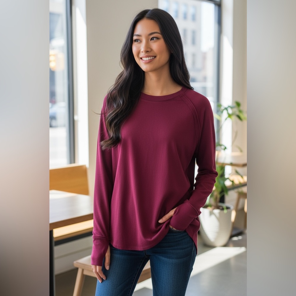 🌵#506 On the Go Long Sleeve - Cabernet